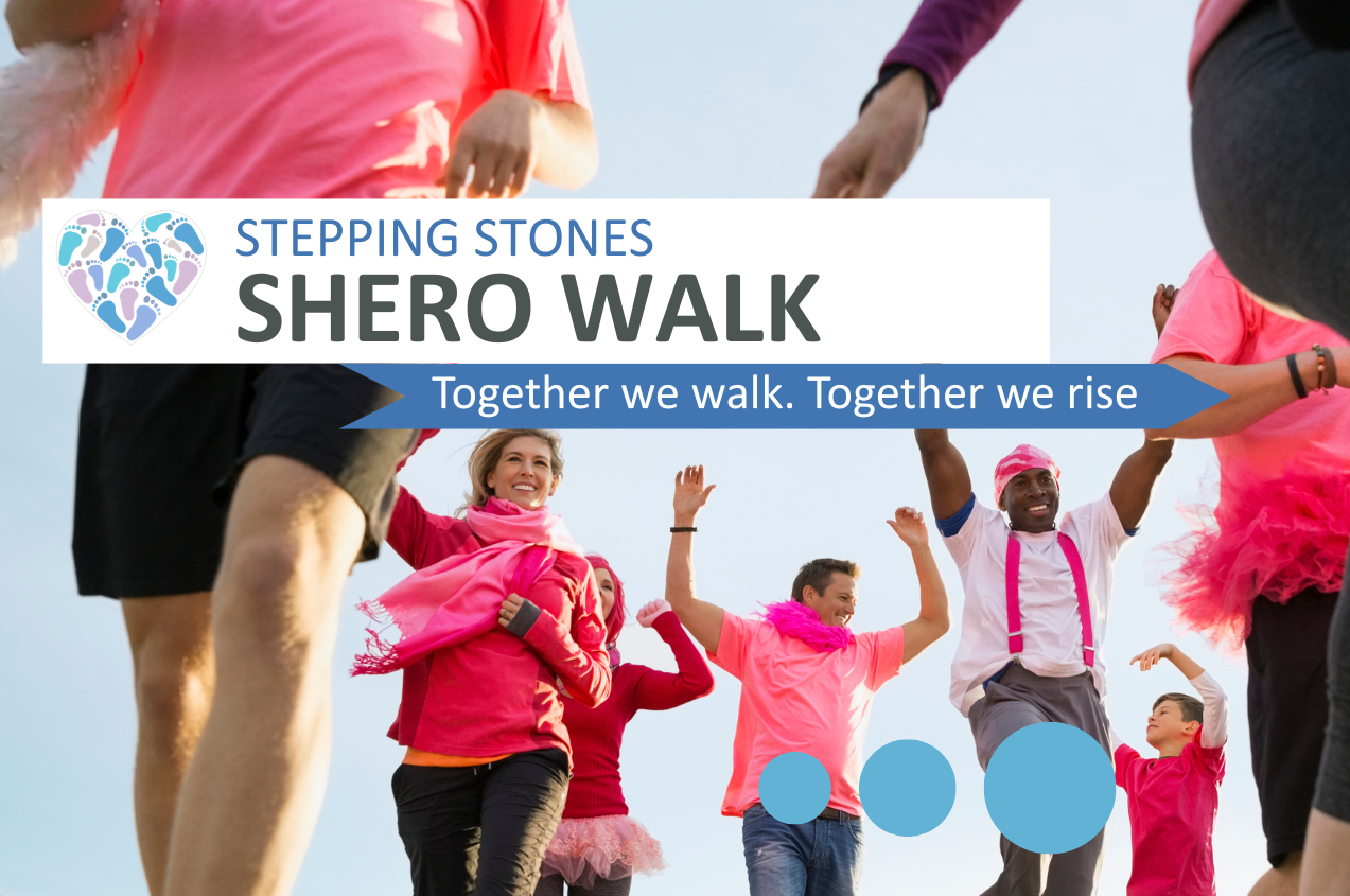 Families walking together to raise money for charity